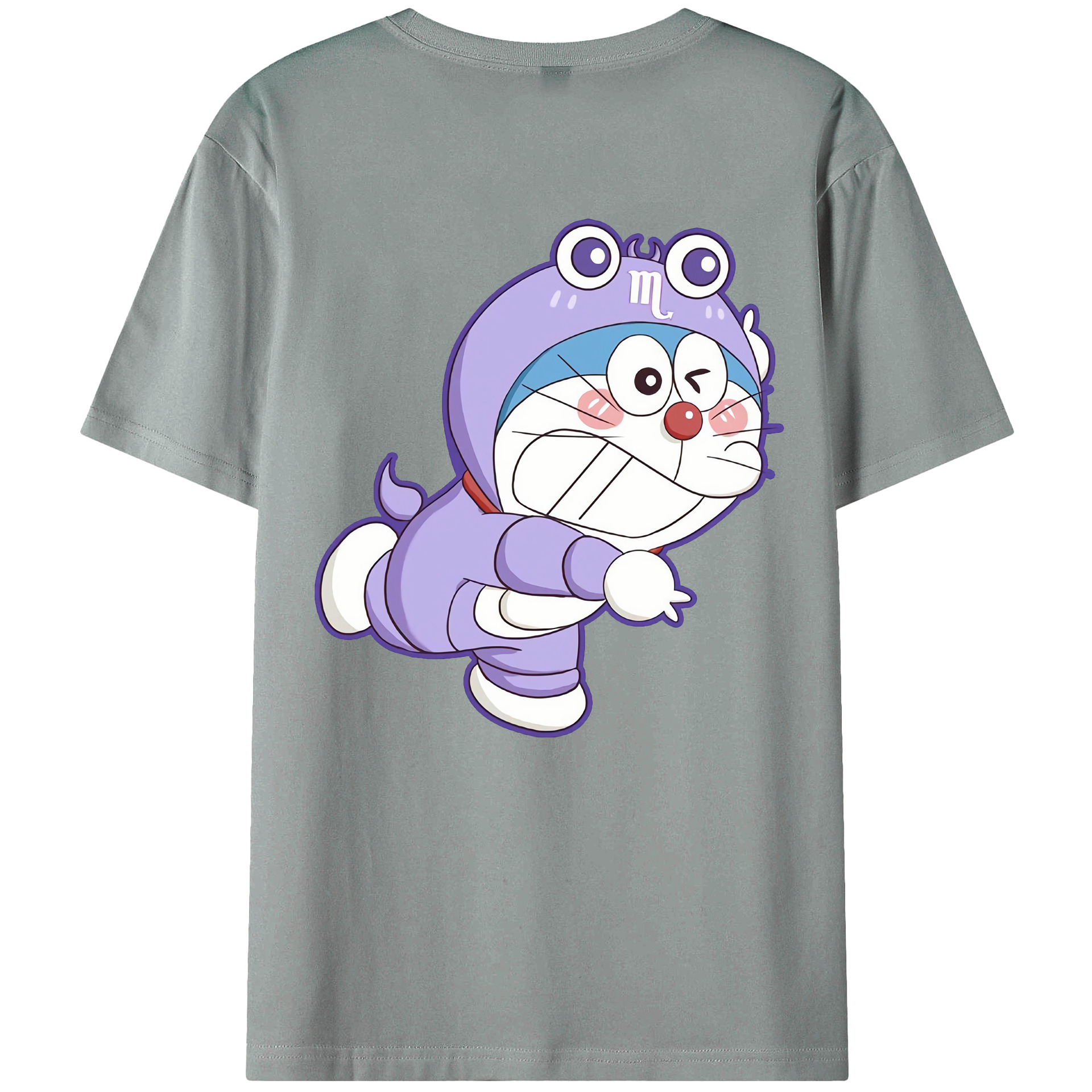 （画像用） ドラえもん Doraemon 綿100％ メンズ半袖Tシャツ（バックプリント） 通気性